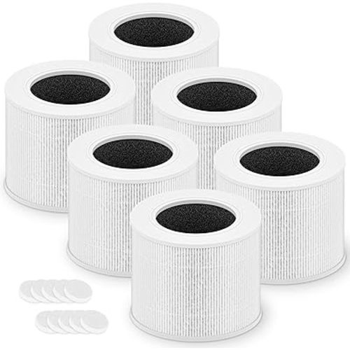 Core Mini Replacement Filter for LEVOIT Core Mini-P Air Purifier, 3-in-1 High-Efficiency H13 True HEPA Activated Carbon Filter, Replace Part # Core Mini-RF, 6 Filter & 10 Fragrance Sponge