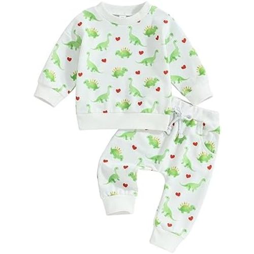 Thorn Tree Toddler Boys Dinosaur Clothes Set Crewneck Sweatshirt Long Sleeve Sweater Solid Pocket Pants Fall Outfits