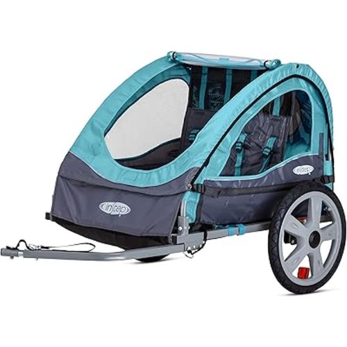 Take 2 or Sync Kids Bike Trailer, Single or Double Seat, Universal Coupler, Folding Frame, Quick-Release Wheels, Canopy with Bug Screen and Weather Shield, Bike Trailer for Kids