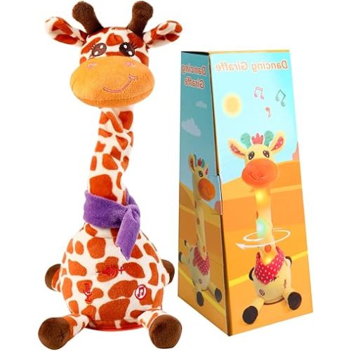 Dancing SPOT Giraffe Musical Toys Recording and Repeating Plush Baby Toys 6 to 12 Months Toys, Singing Talking Giraffe Baby Developmental Toy, for Infants Toddlers