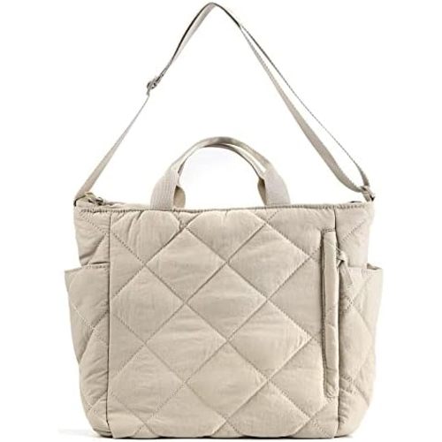 Juoxeepy Quilted Tote Bag for Women Puffer Hobo Handbag Lightweight Quilted Padding Shoulder Bag Nylon Padded Crossbody Bag