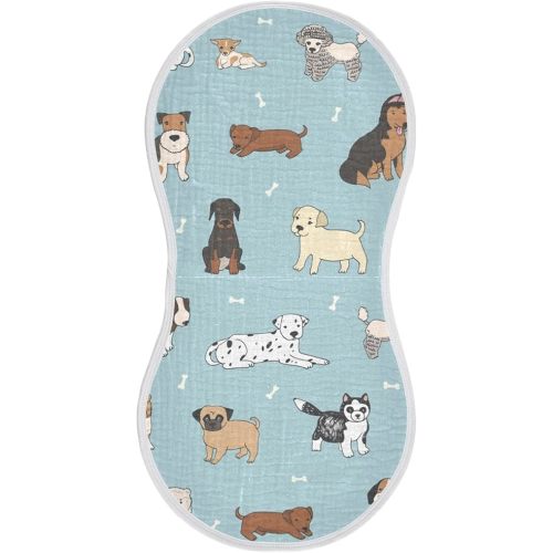 Dog Baby Burp Cloth 2 Pack, Absorbent Soft Large Muslin Burp Cloths for Baby Boy, Girl, Newborn