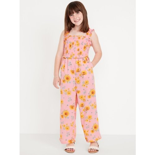 Sleeveless Smocked Ruffle-Trim Jumpsuit for Girls | Old Navy