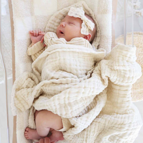 Organic Cotton Gauze Swaddle Blanket | Vanilla