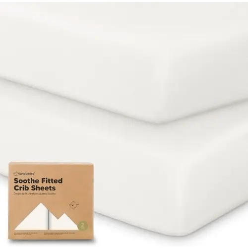 KeaBabies 2-Pack Organic Crib Sheets for Boys, Girls - 52x28 Fitted Crib Mattress Sheet Neutral, Breathable Jersey Cotton Cover for Baby Bed, Toddler Mattress, Soft & Cute Prints (Soft White)
