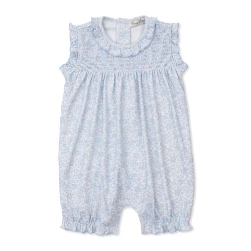 Blue Smocked Playsuit | 0-3mo