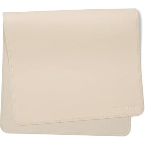 Vegan Leather Baby Changing Mat (16 X 30 in) - Multipurpose Wipeable and Portable Diaper Changing Mat - Foldable Travel Changing Mat (Cream)