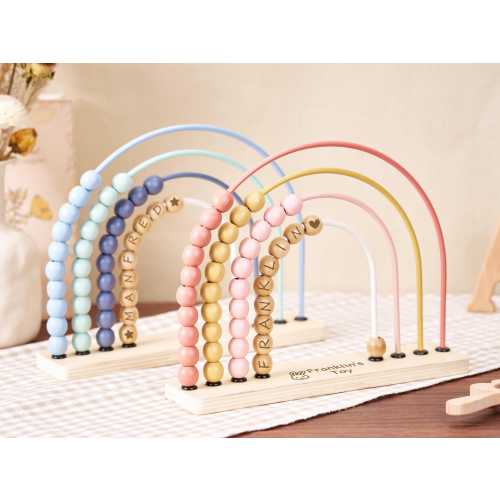 Personalized Baby Abacus Wooden Rainbow Abacus,Baby Shower Gifts,1-3 Years Birthday Gifts,Wooden Nursery Decoration,Toddler Educational Toys