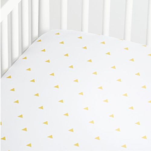 Organic Yellow Triangle Baby Crib Fitted Sheet