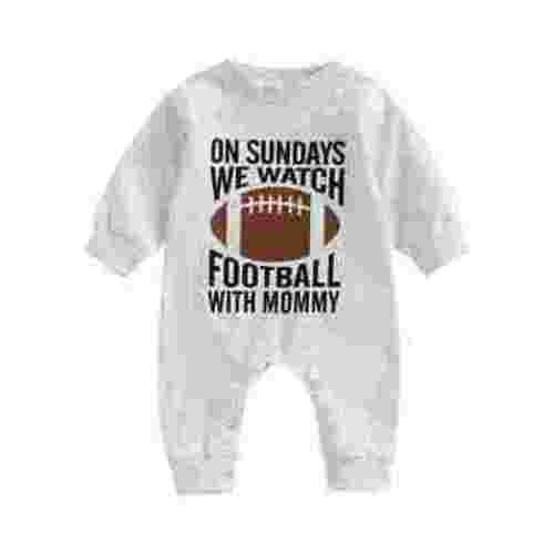 Newborn Baby Spring Autumn Jumpsuit Sweatshirt, Watch Football with Daddy Mommy Print Long Sleeve Romper for Boys Girls