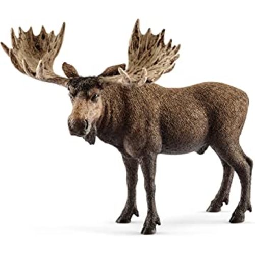 Schleich Wild Life Moose Bull Figurine - Wild Animal Toy Figurine, Durable for Education and Imaginative Play for Boys and Girls, Gift for Kids Ages 3+