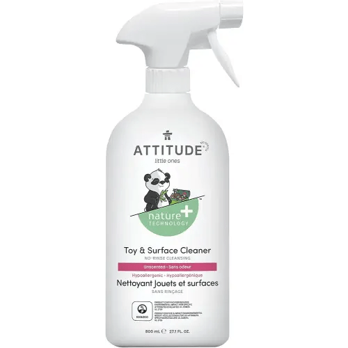 ATTITUDE Toy and Surface Cleaner, EWG Verified, Hypoallergenic, Plant- and Mineral-Based Ingredients, Vegan and Cruelty-free Household Products, Unscented, 27.1 Fl Oz