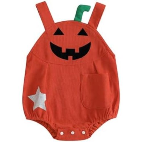 woshilaocai Baby Boy Girl Corduroy Romper Farm Animal Overalls with Pockets Cute Toddler Fall Outfit