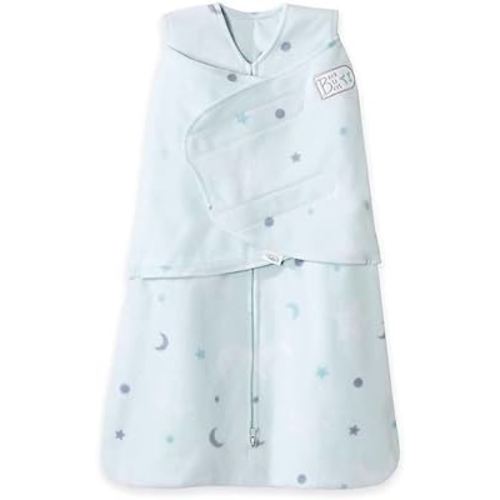 HALO Micro-Fleece Sleepsack Swaddle, 3-Way Adjustable Wearable Blanket, TOG 3.0, Modern Stars, Small, 3-6 Months