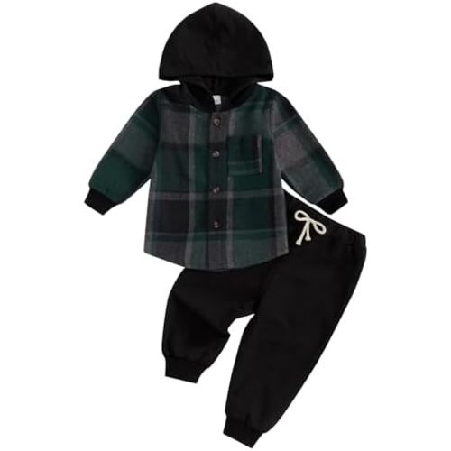Infant Baby Boys Hooded Clothes Set Dinosaur Print Color Block Sweatshirt Pants Set Toddler Boy Fall Winter Outfit