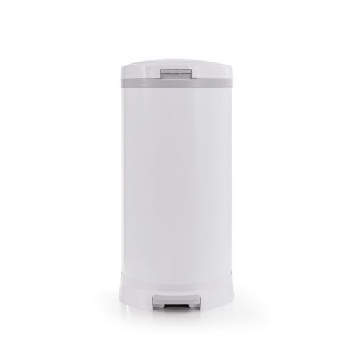 Bubula Premium Steel Diaper Waste Pail with Step Open, White