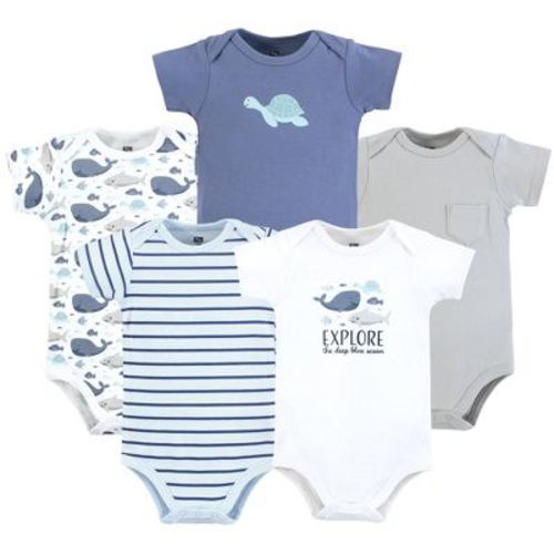 Hudson Baby Infant Boy Cotton Bodysuits, Sea Friends, Newborn