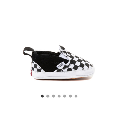Vans Slip-On V Checkerboard Crib Shoe - Baby - Black / White | Journeys