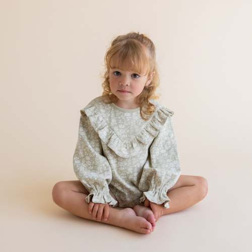 Organic Ruffle Bubble Romper - Wildsage