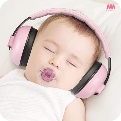 Baby Ear Protection Noise Cancelling Headphones for Babies and Toddlers - Mumba Baby Earmuffs - Ages 3-24+ Months - Pink