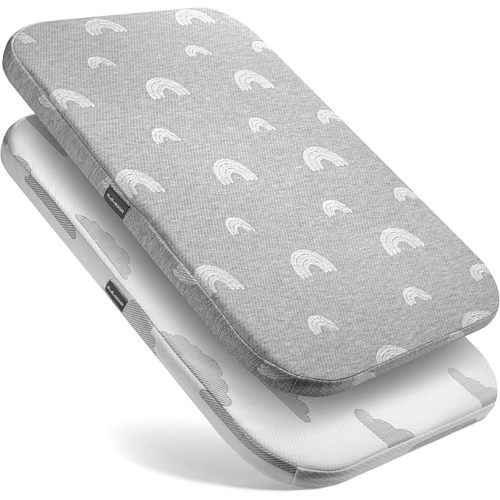 Baby Bassinet Mattress Topper, Waterproof Replacement Pad with Removable & Washable Mattress Covers (for Halo Bassinest Sleepers)