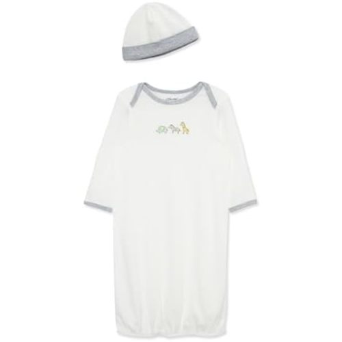 Little Me Baby Gender Neutral Newborn 2-Piece Nightgown and Hat Set
