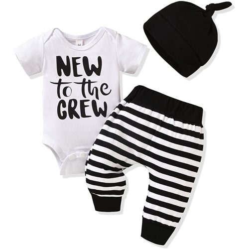 Preemie Newborn Infant Baby Boys Girls I Am New Here Bodysuit Pant Hat for Unisex Outfits