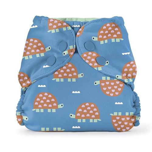Esembly Cloth Diaper Cover - Reusable Swim Diaper, Waterproof, Breathable - Adjustable Outer Layer Over Absorbent Inner for Blowout Protection - Turtles, Size 1 (7-17lbs)