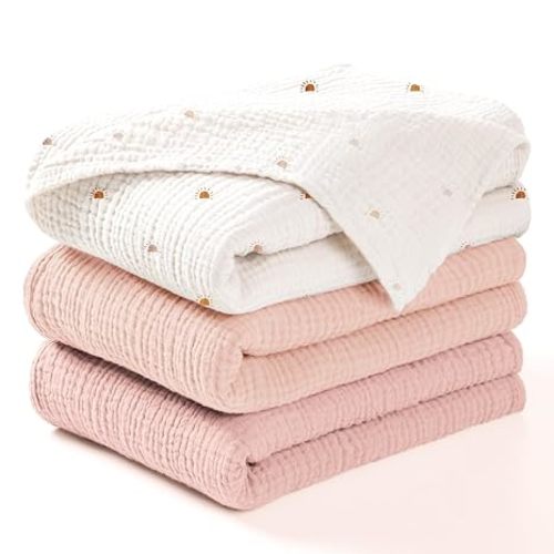 lulumoon Muslin Swaddle Blankets for Baby: 100% Cotton Receiving Blankets