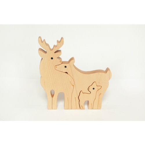 Wooden Nesting Deer Family | Deer Puzzle | Wood Puzzle | Buck Doe Baby | Baby shower