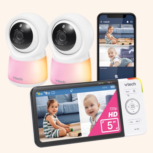 2 Cameras 5" Wi-Fi Monitor with Night Light | VTech Baby