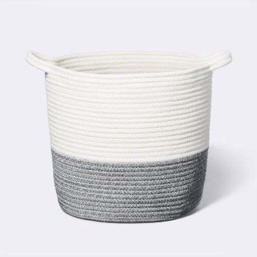 Coiled Rope Bin With Color Band - Cloud Island™ Gray