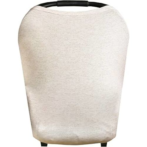 Copper Pearl Multi-Use Cover: Car Seat Covers, Nursing Cover, and Stroller Cover for Sun - Stretchy Fabric, All-Season Use, Stylish Designs, Easy Access for Moms - Oat