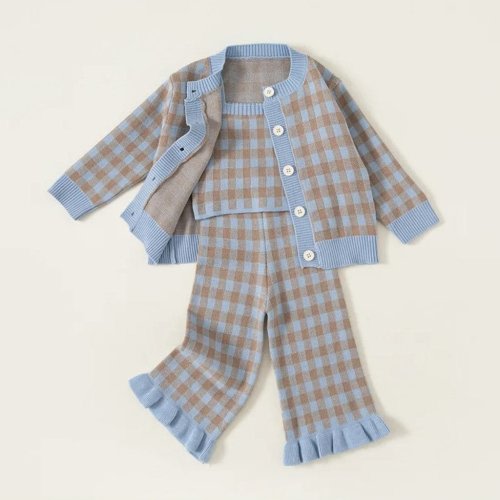 3-Piece Checkered Aspen Girls' Set, 12-18M