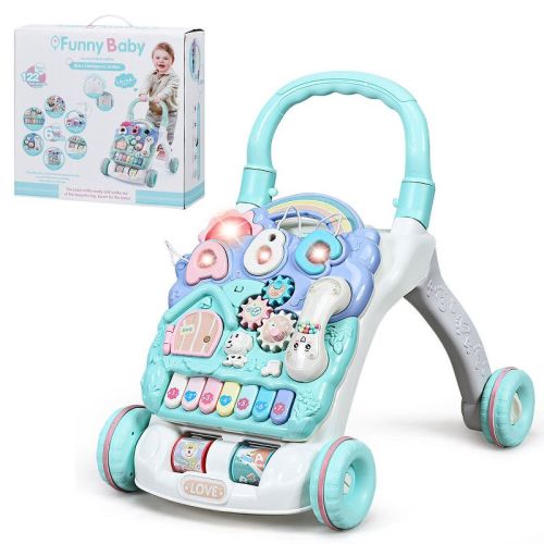 Costway Baby Sit-to-stand Learning Walker Toddler Activity Center Musical Toy W/ Lights