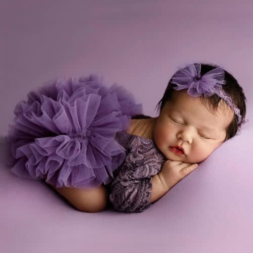 Newborn Photography Outfits Girl Baby Photography Props Lace Romper With headband Baby Photo Outfits Girls Photo Props
