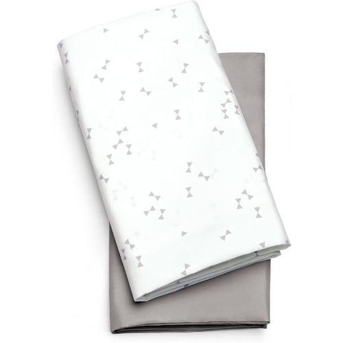 Chicco LullaGo Bassinet Sheets - Triangle 2 Pack, Grey (L-32" x W-19.5") 32x19.5 Inch