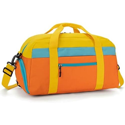 HawLander Kids Duffle Bag for Boys or Girls, Fit School Practice, or Overnight Travel (Orange)