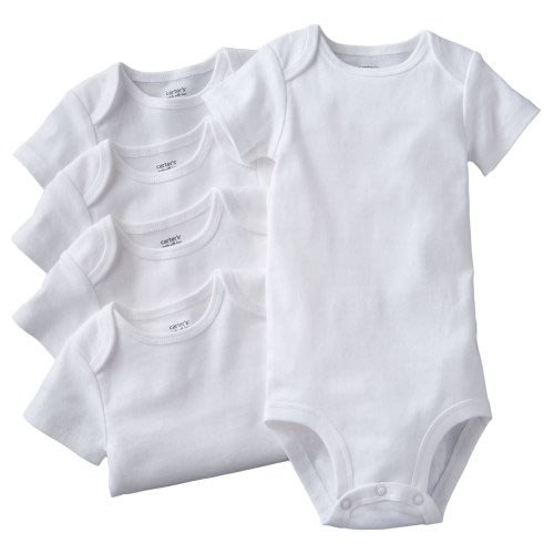 Carter's Unisex-Baby 5-Pack Short Sleeve Bodysuits - White - 24 Months