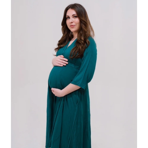 Amelia Labor & Postpartum Gown in Deep Teal – Lila