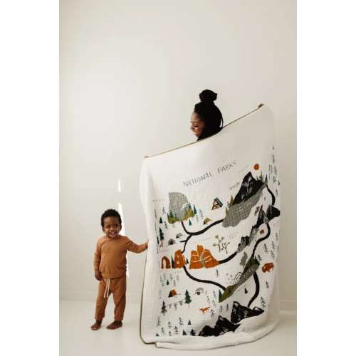 National Parks Cotton Muslin Throw for Kids - Baby and Toddler Quilt Blanket Swaddle - Baby Shower Gift for Girl or Boy