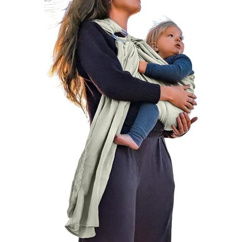 Organic Baby Ring Sling Carrier – Boho Hemp & Eucalyptus Wrap for Newborn to Toddler – Non-Toxic, ASTM-Certified, Ergonomic, Gift Box Included – Sedona Mesa