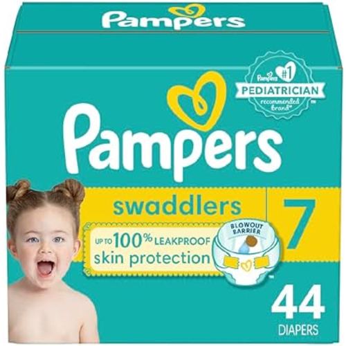 Pampers Baby Diapers - Swaddlers - Size 7, 44 Count, Ultra Absorbent Disposable Infant Diaper