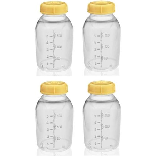 Medela Breast Milk Collection Storage Feeding Bottle w/Lid 5 Oz/ 150 Ml X4
