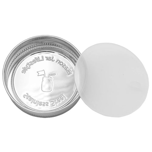 Stainless Steel Storage Lids with Leak-Proof Silicone Liners for Mason Jars, 5 Pack - Mason Jar Lifestyle