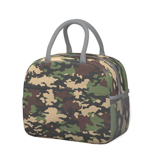 Military Camo Insulated Lunch Bag - Waterproof Reusable Thermal Lunch Tote for Office, School & Outdoor, Tactical Army Camouflage Leakproof Food Storage Bag with Spacious Interior & Outer Pocket