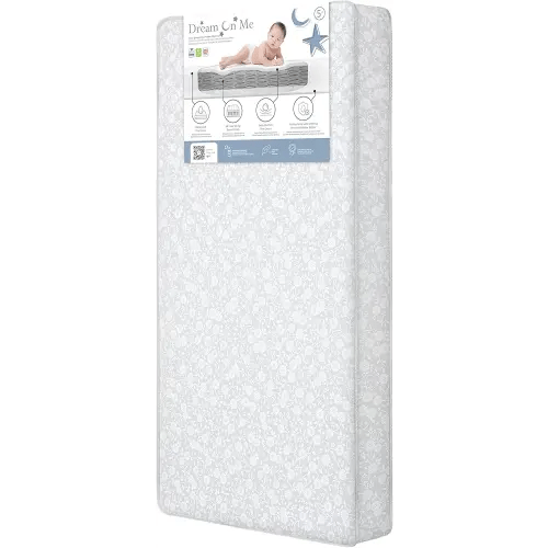 Dream On Me Nap Nest Crib and Toddler Mattress, Dual-Sided - Infants & Toddlers, Waterproof 5” Mattress with 88 Interwoven Coils, 75% Recycled Fiber, GREENGUARD Gold & BSA Certified – Daisy Dreams