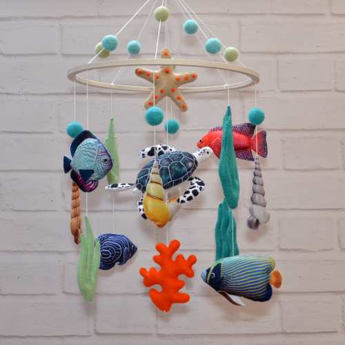 Baby Mobile Ocean. Nursery Mobile. Crib Mobile Fish. Custom Baby Mobile. Neutral Gender Mobile. Baby Shower Gift. Baby Room Decor.