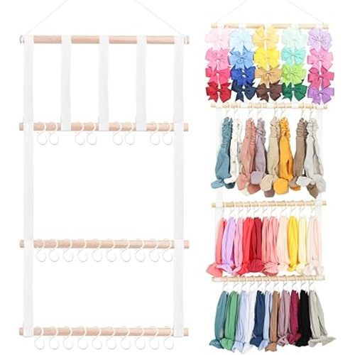 Headband Holder Hair Bows Organizer for Baby GIrls,Bow Holder for Girls Hair Bows-Baby Headbands Hair Accessories Storage Organizer Wall Hanging Home Decor for Baby Girls Room