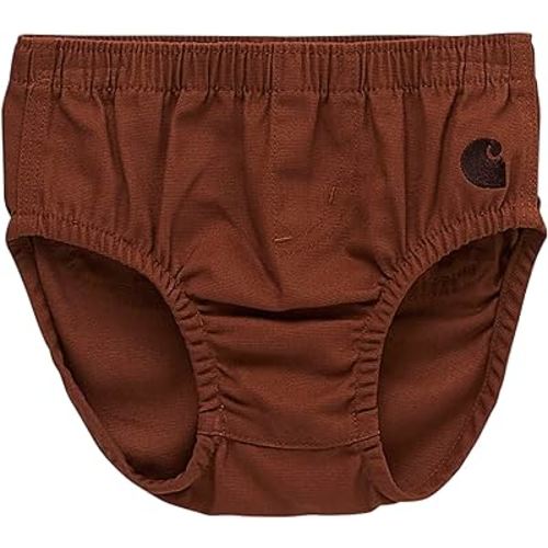 Carhartt Unisex Baby Canvas Diaper Cover, Brown, 3M